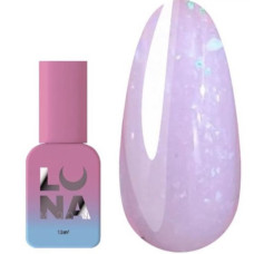 Камуфлююча база LUNA Crystal №2 молочно-бузковий з кольоровими крихтами 13 мл
