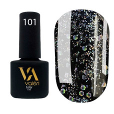 Гель-лак VALERI Color №101 чорний з блискітками 6 ml