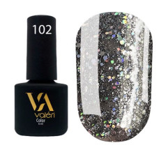 Гель-лак VALERI Color №102 сірий з блискітками 6 ml