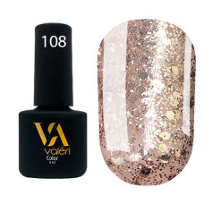 Гель-лак VALERI Color №108 блискітки мідні 6 ml