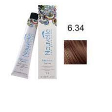 Фарба для волосся Nouvelle Hair Color 6.34 темно-золотистий мідно-русявий, 100 мл