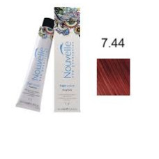 Фарба для волосся Nouvelle Hair Color 7.44 яскравий мідно-русявий, 100 мл