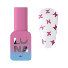 Топ без липкого шару Luna Butterfly Pink з рожевими метеликами, 13ml