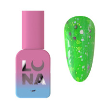 Камуфлююча база Luna Tutti Frutti Base №15 (салатовий з різнокольоровими вкрапленнями) 13 мл