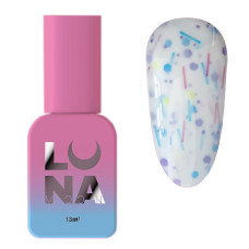 Камуфлююча база Luna Tutti Frutti Base №19 (молочний з фіолетовими та синіми вкрапленнями) 13 мл