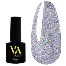Гель-лак VALERI Color №104 сріблястий з різнокольоровими блискітками 6 ml