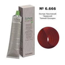 Крем-фарба для волосся ECHOSLINE 6.666 Екстра насичений червоний темний блондин, 100 мл