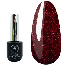 Гель-лак SAGA Fiery Gel №25 червоно-рожевий світловідбиваючий 9 мл